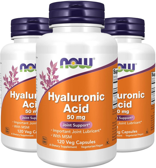 나우푸드 히알루론산 50mg 베지 캡슐, 120정, 3개