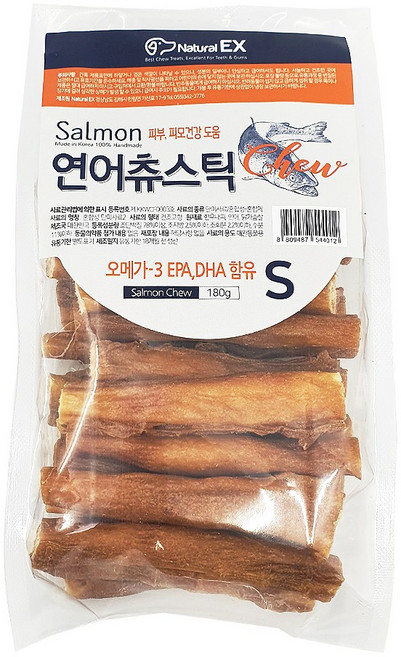 네츄럴이엑스 연어츄스틱S, 연어, 180g, 1개
