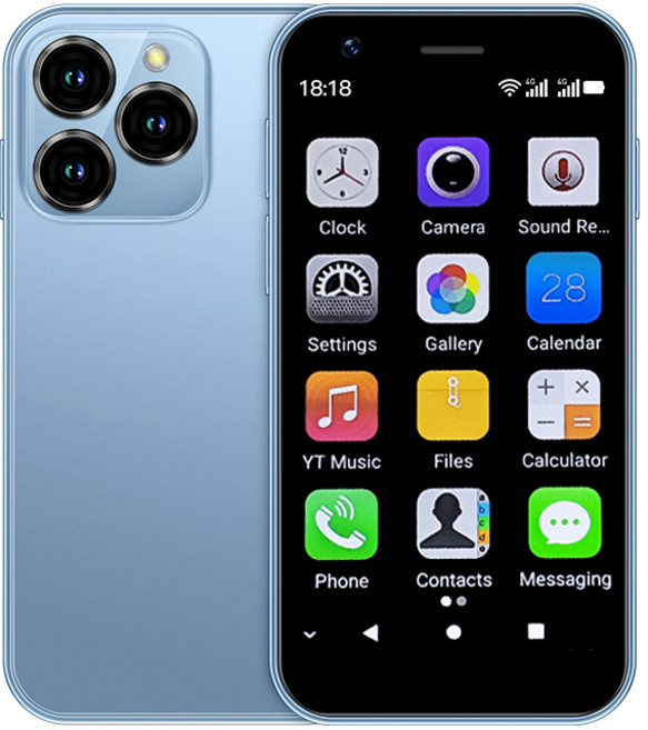 SOYES XS16 Mini Android 10.0 스마트폰 4G 네트워크 3GB RAM 64GB ROM 3.0" 디스플레이 5MP 카메라 듀얼 SIM, Blue