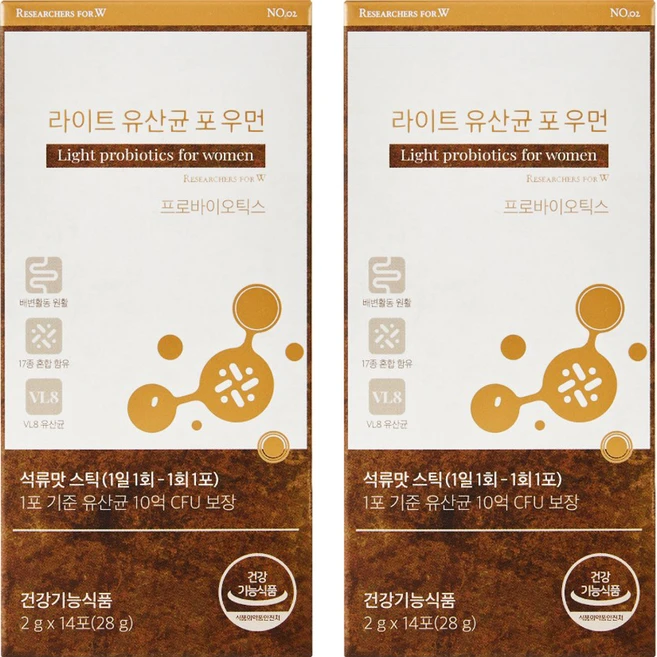 리서쳐스 포우먼 라이트 유산균, 28g, 2박스 - 쿠팡