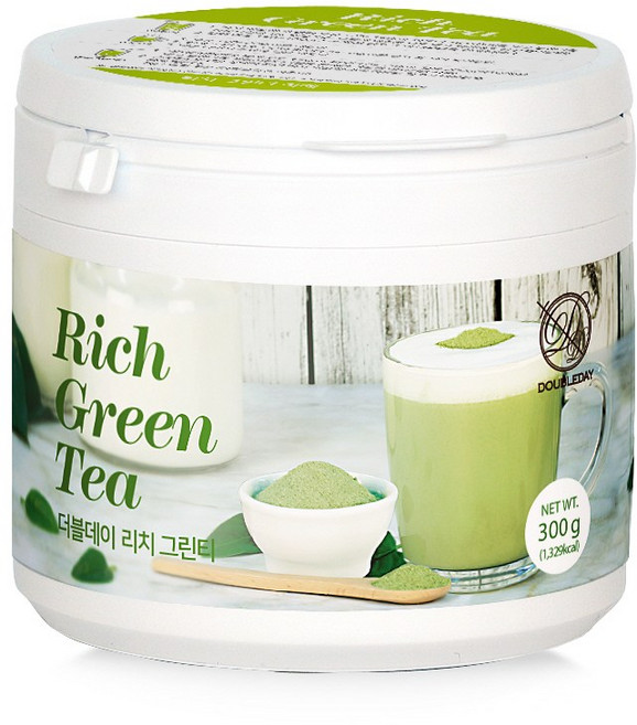 [더블데이] 리치 그린티 파우더 홈카페 300G / 녹차 말차 라떼 프라페 음료 베이스 믹스, 1개, 1개입