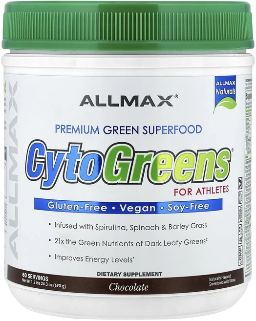 절실히 몸관리가필요한시기 ALLMAX CytoGreens® 운동선수를 위한 프리미엄 그린 슈퍼 푸드 초콜릿 맛 690g(1.5lb) 프리미엄할인상품입니다, ALLMAXCytoGreens운동선수를위한프리미엄그린슈, 690g, 1개 - 쿠팡