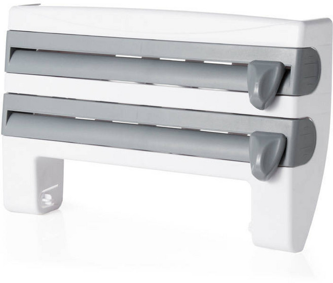 랩 커팅기 타월 집착 알루미늄 랙과 종이 내구성 호일 랙 스토리지 플라스틱 필름 휴대용 커터, Gray, 1개