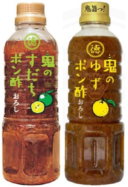 감귤 시식 비교 – 도쿠시마산업 오니의 유자 폰즈 오로시 400ml + 오니의 스다치 폰즈 오로시 400ml _유자·스다치_