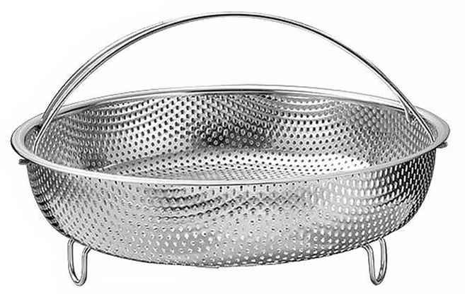 리브문 스텐 손잡이 채반 찜기, 1개, 22.5cm