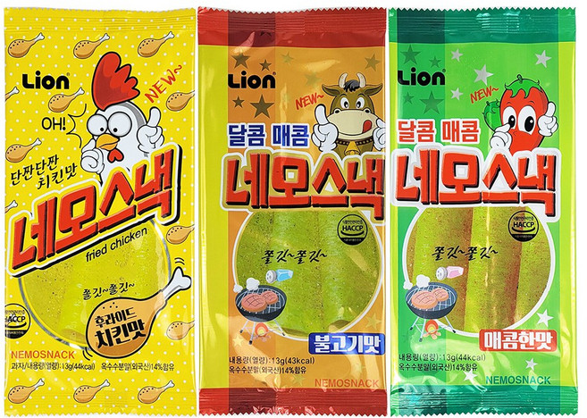 네모스낵 3가지맛 JJ 옛날과자 추억의 불량식품 쫀드기 문방구과자, 30개, 13g