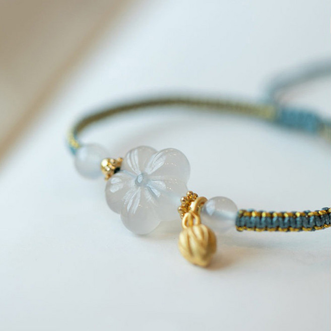 여성 여자 천연 비즈 옥 레이어드 얇은 매듭 부귀 우정 커플 행운 소원 재물 성공 번영 선물 끈 팔찌 천연비즈옥행운팔찌