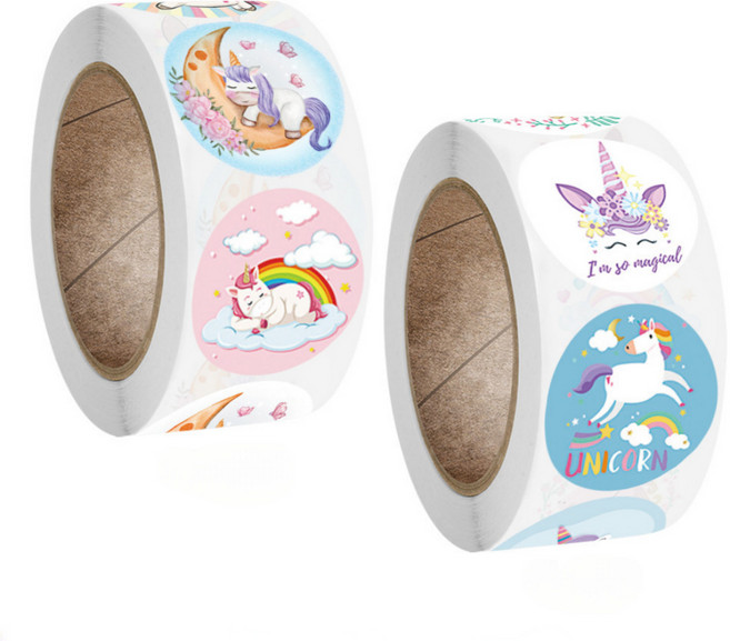 유니콘 스티커 500매+500매 대용량 동물 다꾸 선물, 1000매