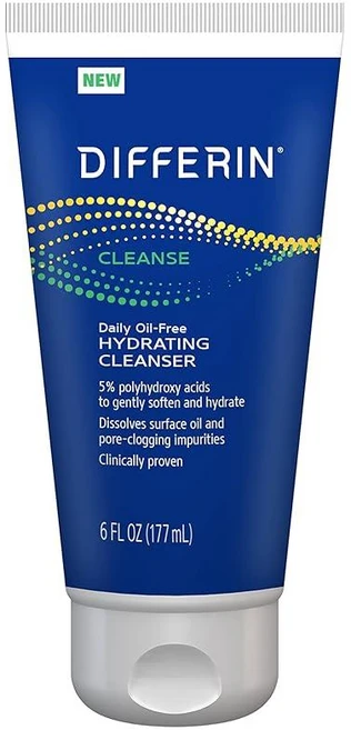 Differin 젤 제조사의 페이셜 클렌저 데일리 오일 프리 하이드레이팅 페이스 워시 여드름이 많은 피부를 위한 부드러운 스킨 케어 PHA 170g(6온스) 204670 - 쿠팡
