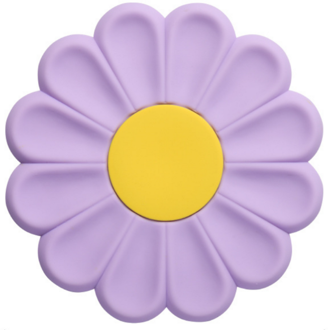 티그텔루 실리콘 데이지꽃 냄비받침, 퍼플, 1개