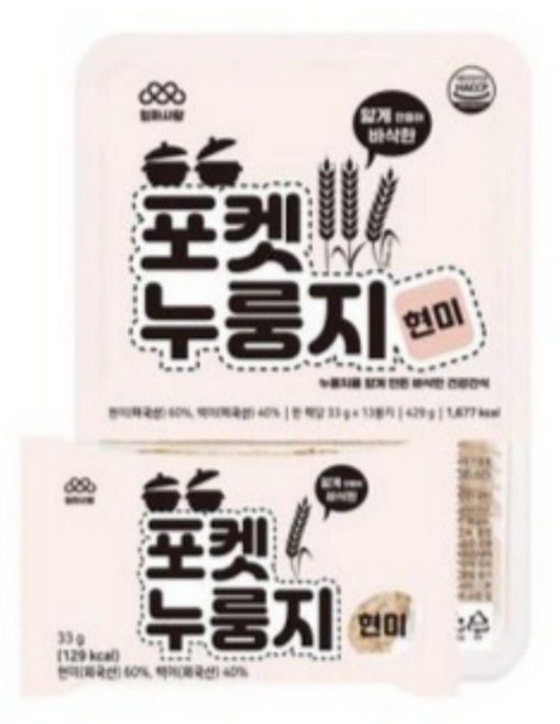 엄마사랑 포켓누룽지 현미, 33g, 1개