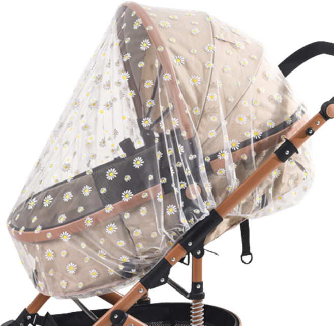 바이아 유모차 쁘띠 모기장, 화이트 플라워, 1개