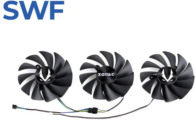 ZOTAC RTX 3070 Ti 3080 3090 Trinity OC 그래픽 비디오 카드 쿨러 팬 GFY09215M12SPA 용 GA92S2U 냉각 팬, [02] black 3-Fan GA