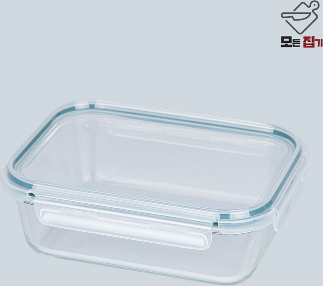 모든집기 에어프라이어 직사각 오븐글라스 BPA free 내열유리, 직2호 (640ml), 1개