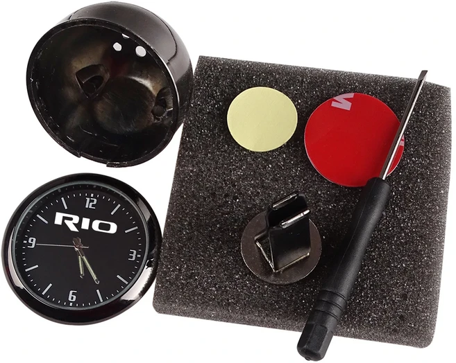 기아 리오 GTLINE 라인용 인테리어 전자 쿼츠 시계 자동차 콘센트 대시보드 에어 클립 액세서리, 02 For RIO STYLE-2