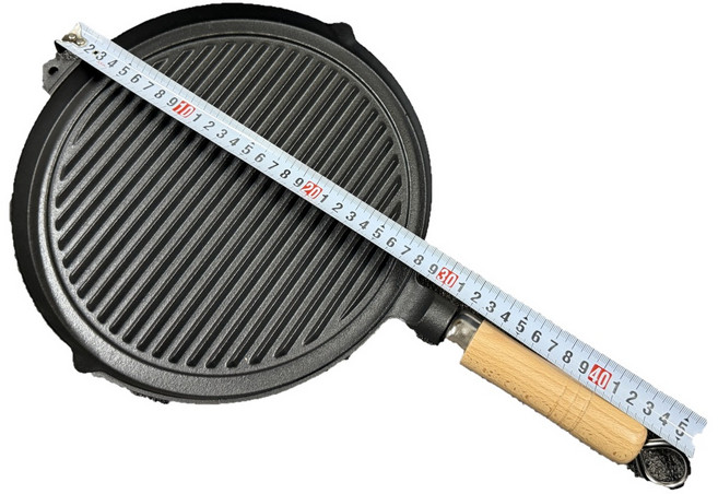 圓形烤盤 附木柄, 黑色, 1個