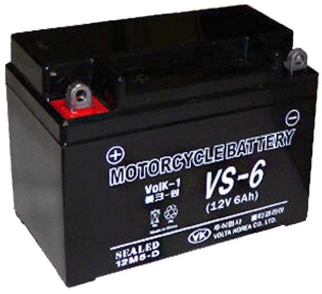 VS-6 12V 6Ah 오토바이 배터리 CT100 88디럭스(DH88) CTA 밧데리, 1개