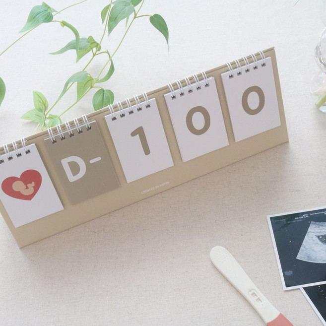 신생아 디데이달력 2025년 아기 탁상 육아 캘린더 유아 5칸, 5칸 디데이달력