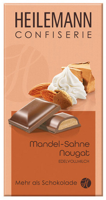 하일레만 HEILEMAAN 아몬드 크림 누가 파인 밀크 초콜릿, 1개, 100g