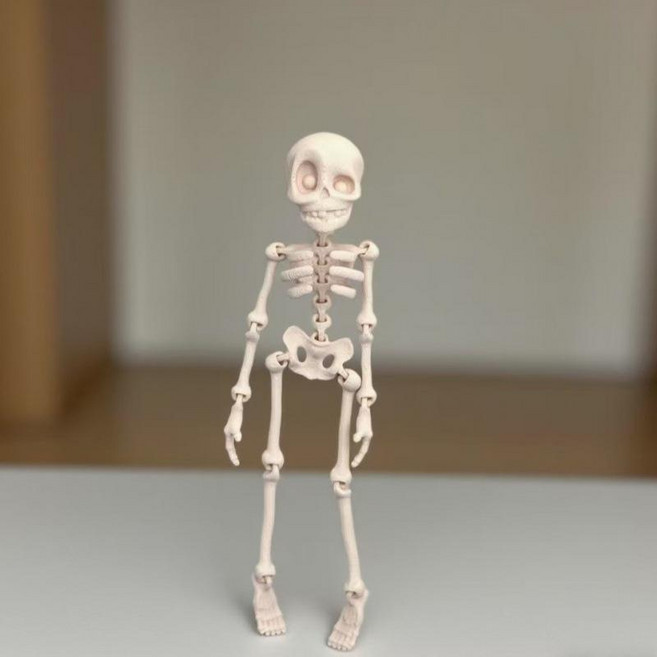3D列印骷髏人骨架 關節可動 萬聖節派對擺件, 18CM磁吸款 膚色款, 1套, 400張