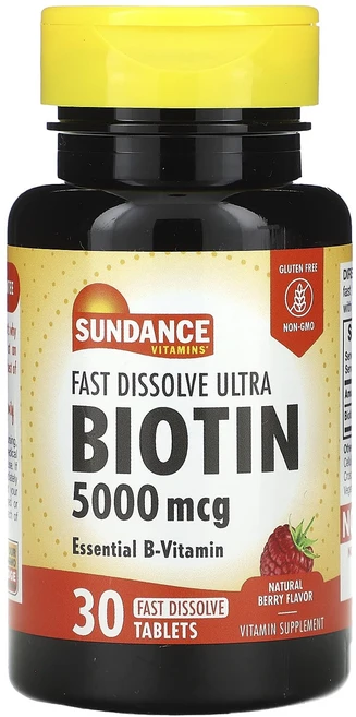 Sundance Vitamins 빠르게 용해되는 울트라 비오틴 천연 베리 5000mcg 빠르게 용해되는 정제 30정, SundanceVitamins빠르게용해되는울트라비오틴천, 1개 - 쿠팡