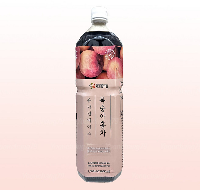 자연미가 복숭아 아이스티 1.5리터x1병 /유나인 쥬스음료베이스, 1개, 1.5L