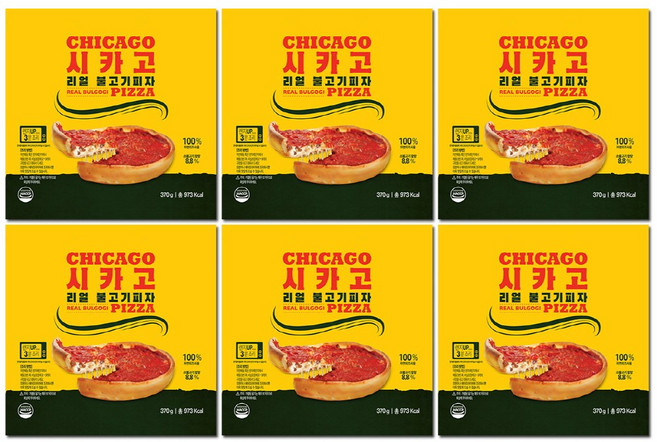 리얼 시카고 피자 불고기 6판, 370g, 6개