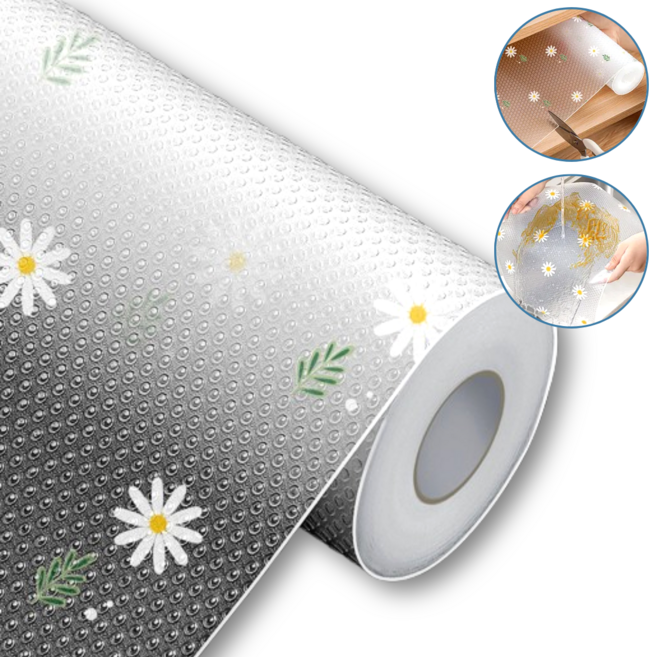 오너백 쾌적한 주방 방수 냉장고매트 다용도 서랍 깔개, 1개, 플라워 리프