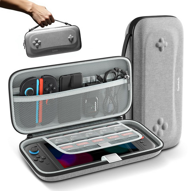 닌텐도 스위치2 파우치 케이스 팝핑슬림 신테크, 그레이, 1개
