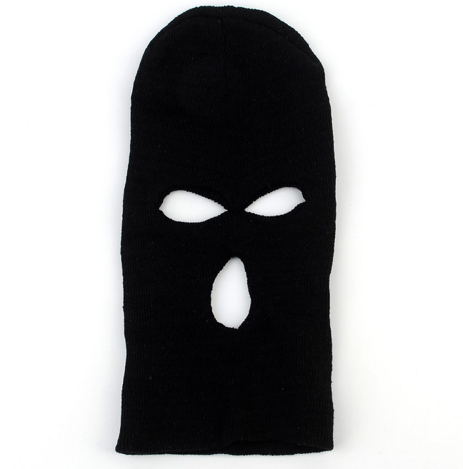 은행강도 복면 도둑 위장 안면 마스크 바라클라마 니트 모자 방한 워머 혹한기 할로윈, 블랙, 1개