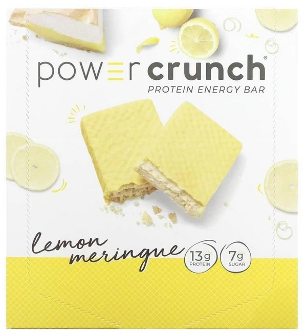 BNRG Power Crunch Protein Energy Bar Lemon Meringue 비엔알지 파워 크런치 프로틴 에너지 바 레몬 머랭 12p 480g - 쿠팡