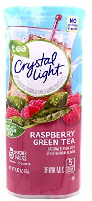 크리스탈 라이트 그린 티 라즈베리 음료 믹스 (피처 패킷 2 Crystal Light Green Tea Raspberry Drink Mix (20 Pitcher Packets 4, 녹차 라즈베리, 53g, 1개