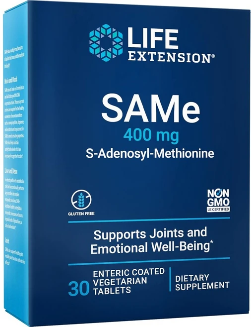 Life Extension SAMe S-Adenosyl-Methionine 라이프 익스텐션 S 아데노실메티오닌 400mg 30정, 1개 - 쿠팡