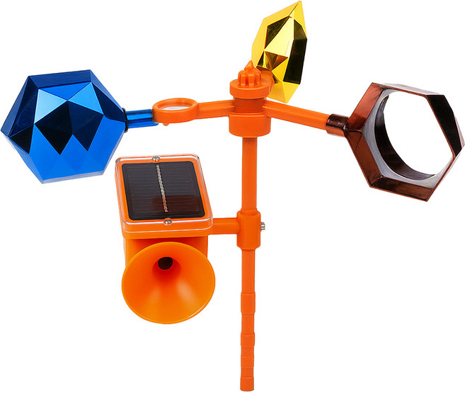 조류 퇴치 비둘기 까치 까마귀 퇴치기 꽃이형바람개비+태양광확성경보기, 1세트