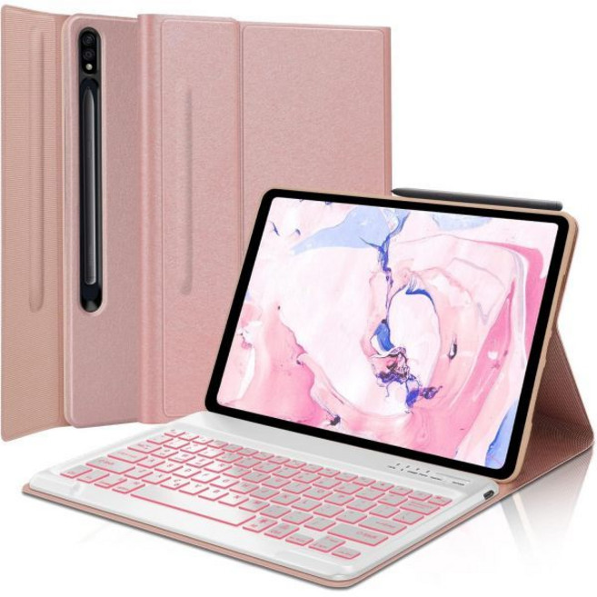 삼성 갤럭시 탭 S8+/S7 FE/S7 플러스 키보드 케이스 12.4인치 - 분리형 블루투스 백라이트 키보드 슬림 멀티 앵글 커버 S펜 홀더 포함 S8+ 2022/S7 F, S7 FE/S8 Plus/S7 Plus Sakura P, S7 FE/S8 Plus/S7 Plus Sakura P, 1개