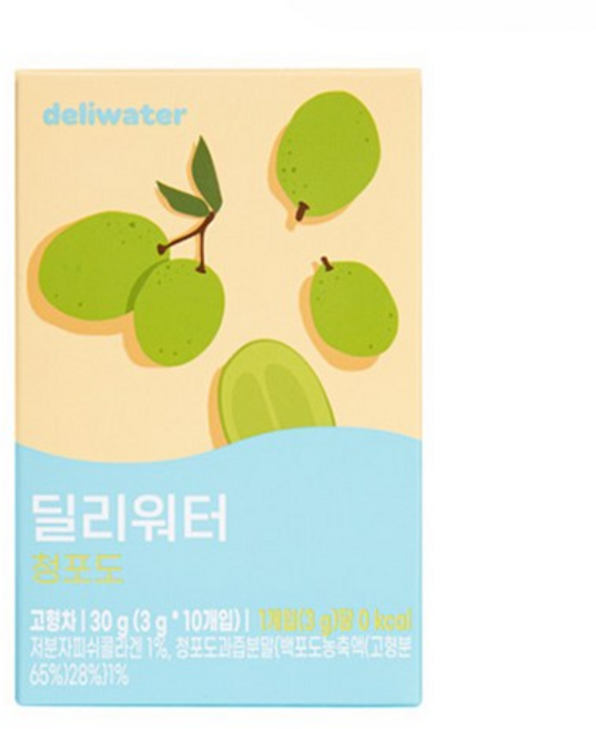 0칼로리 딜리워터 청포도 1박스, 30g, 10개입, 10개