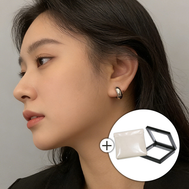 온도비움 여성 볼드 링 귀찌 귀 안 뚫는 귀걸이