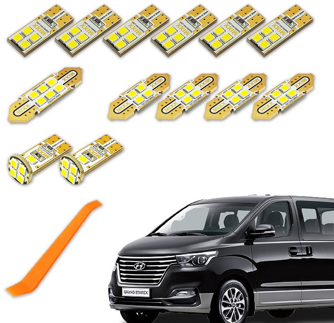 믹스 차량용 LED 실내등 풀세트 + 리무버, 현대 더뉴그랜드스타렉스 썬루프형, 1세트