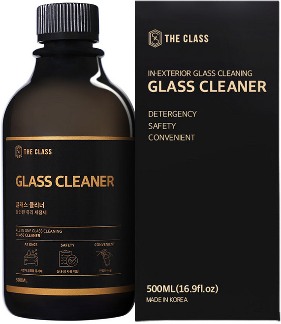더클래스 글래스클리너 차량 실내외 다목적 유리 세정제 500ml, 1개