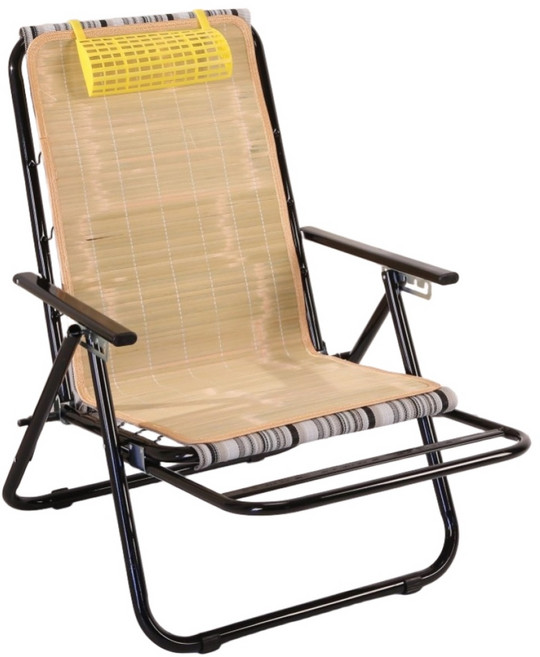 BuyJM 躺椅 折疊椅 I-AD-CH252 五段調節 折疊收納 涼爽透氣, 原木色, 1個