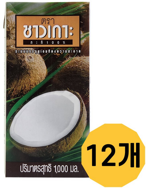 차오코 코코넛밀크 1000ml, 1L, 12개