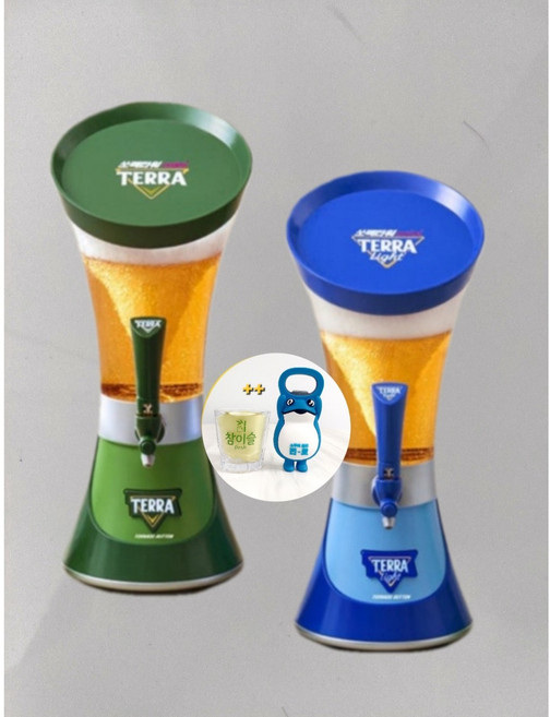 테라 라이트 쏘맥타워 미니 mini 소맥 제조기 맥주 디스펜서, 1개, 620ml, 블루