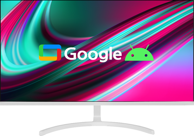 큐빅스 68.58cm 27인치 스마트 모니터 75Hz 화이트 구글 안드로이드 11 FHD 무선 WIFI 블루투스, 블랙