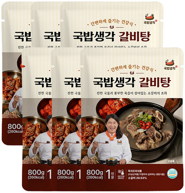 국밥생각 갈비탕 800g x6개, 6개