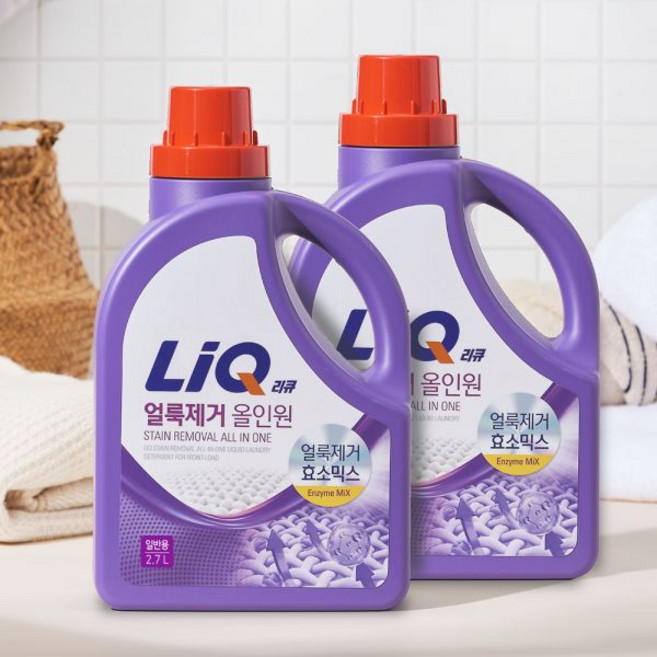 [본사배송] 리큐 얼룩제거 올인원 세탁세제 2.7L용기X4개 일반용