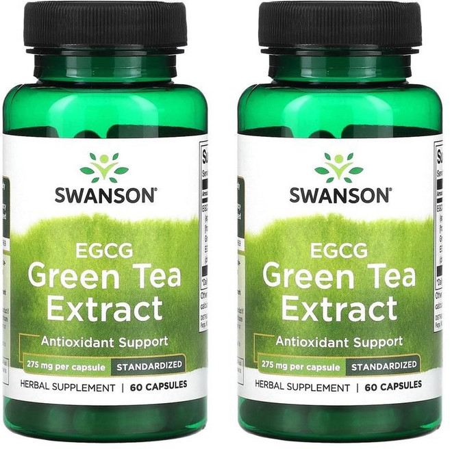 Swanson ECGC 그린 티 추출 275mg, 2개, 60정