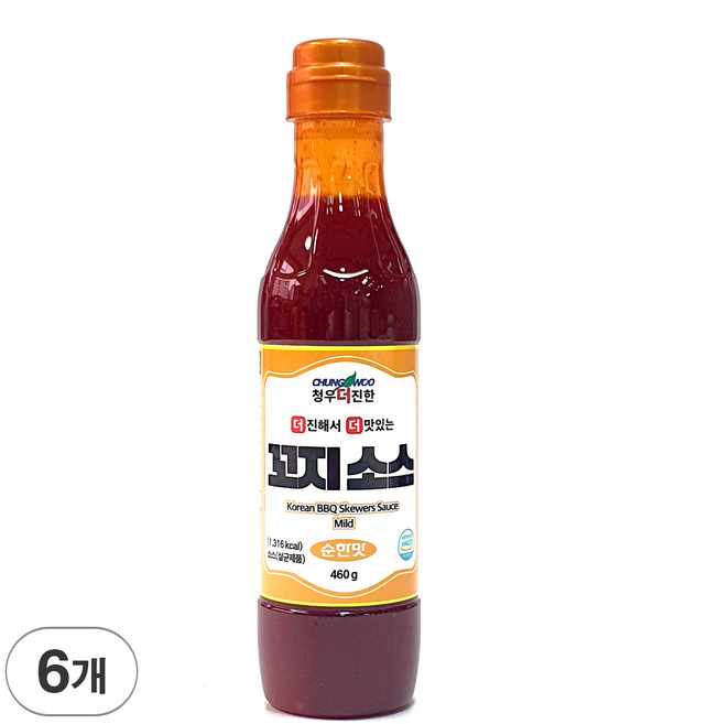 청우 더진한 꼬지소스 순한맛, 460g, 6개