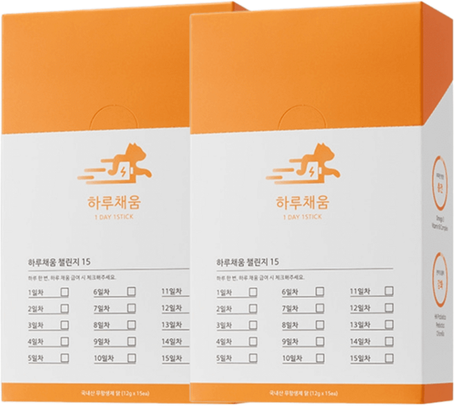 고양이 영양제 종합 면역력 하루채움 오메가3 비타민 노묘 닭고기맛 2박스(12g 15개입x, 12g, 1개