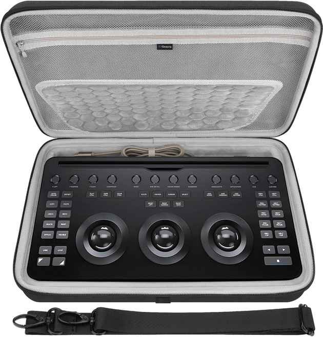 Geekria 하드 셸 여행용 운반 케이스 과 호환 블랙매직디자인 다빈치 리졸브 마이크로 컬러패널 EVA 보호 백 (다크 그레이), 1개