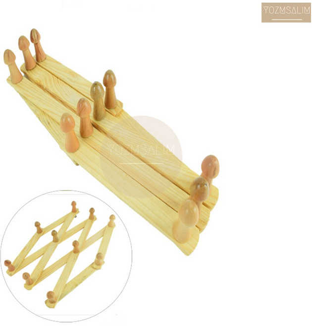 벽걸이 펴지는 나무 옷걸이 원목 바지걸이 넓어지는 자바라 모자걸이 고리, 1개, 단일(상품)_